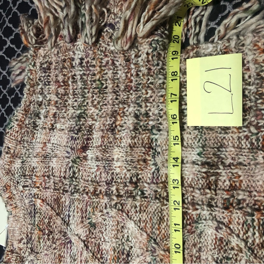 Joie Meghan Wool Blend Fringe Tan Blush Pink Rose Sweater Sz Medium L21 - Picture 4 of 12